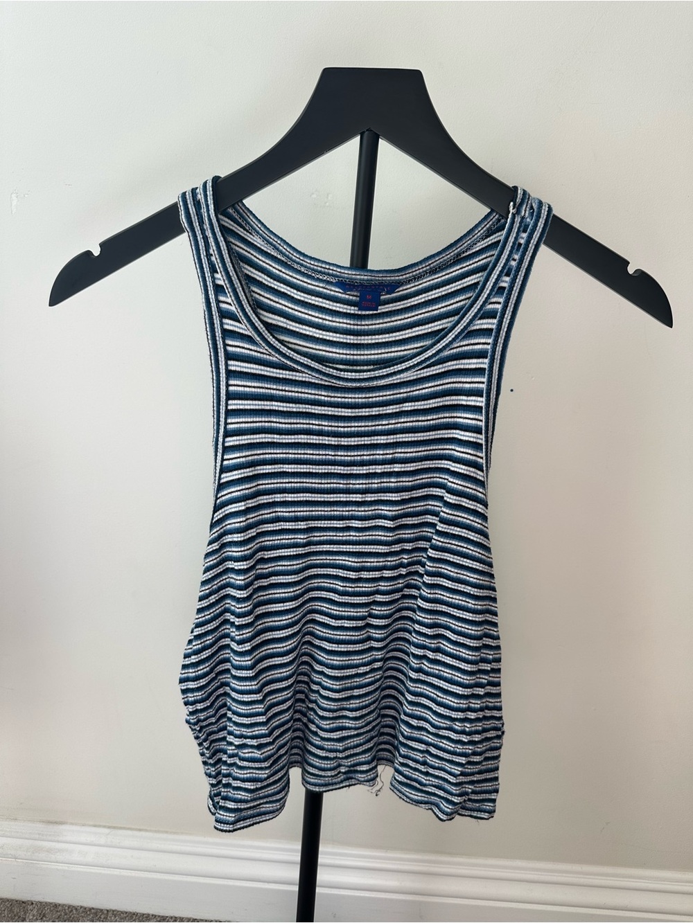 Aeropostale - Striped Navy & White Ribbed Tank Top